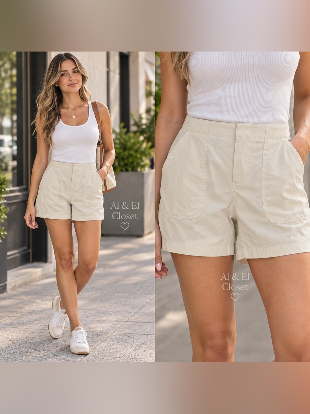 Eddie Bauer Women’s Hiker Shorts Size 6 Cream NWT Stretch UPF 50 StormRepel - Picture 2 of 9